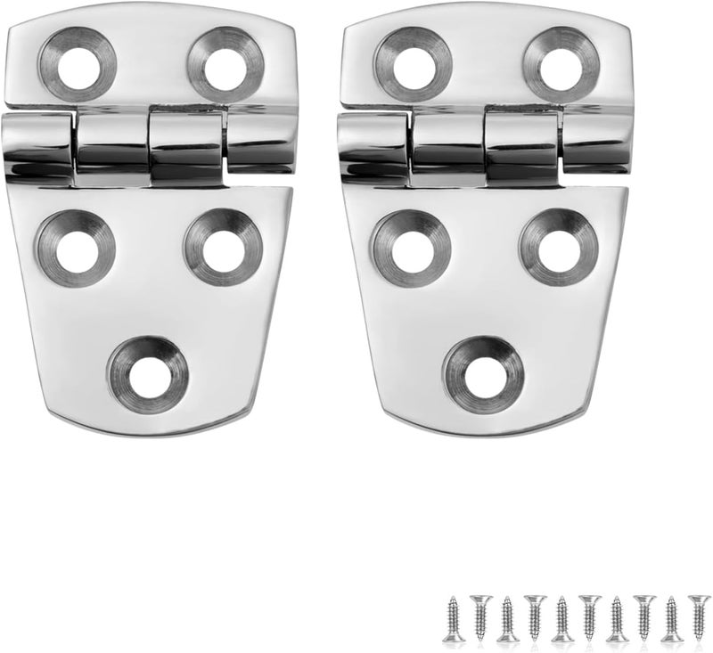 ODYSUNRAL 2 Pcs Marine Boat Hatch Hinges Stainless Steel, No Noise, Sturdy, 5 Holes 2.25 inch x 1.5 inch(57 x 38 MM), 316 Stainless Steel Door Hinges with Screws - Image 1